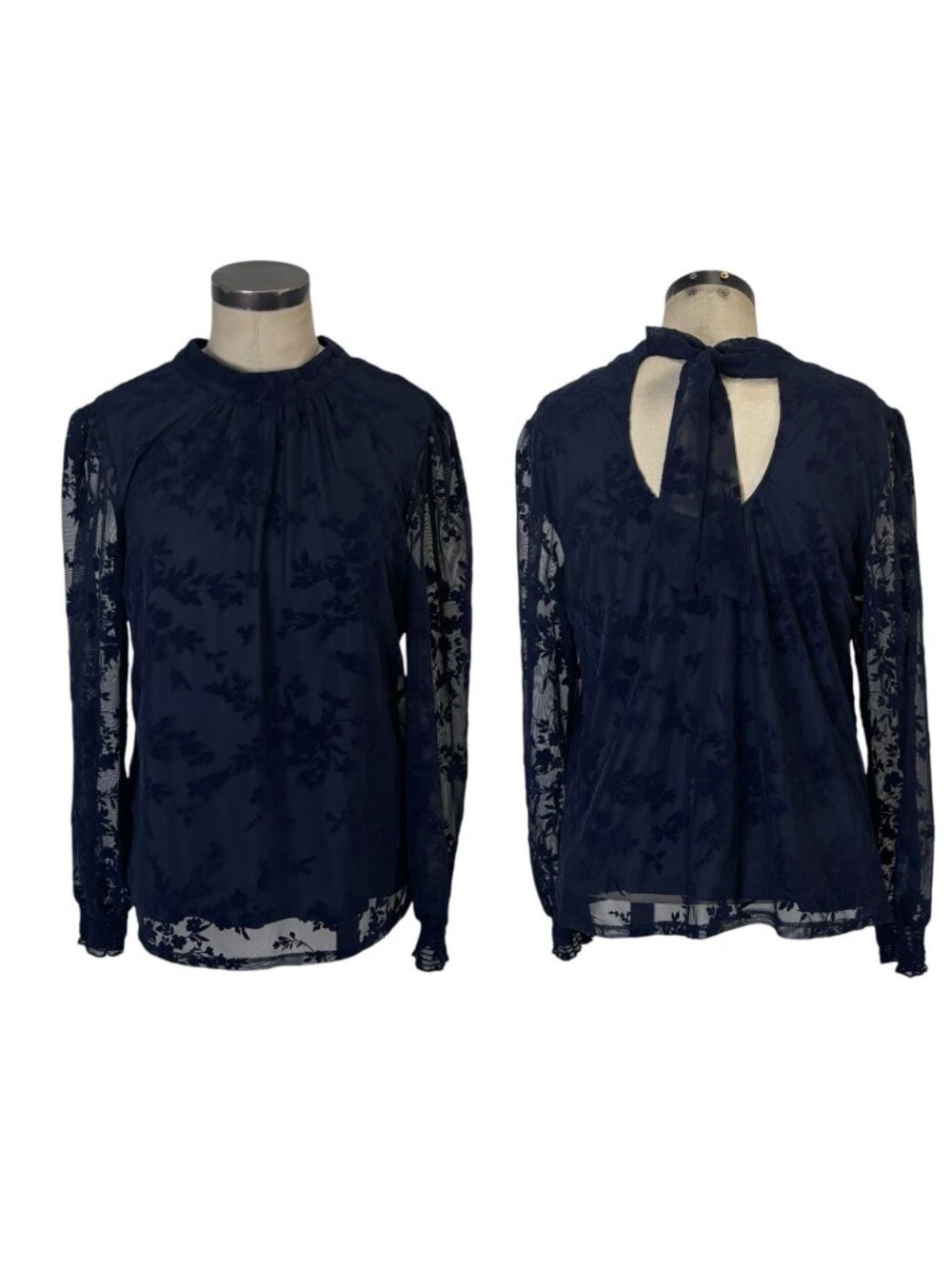 DR2 Daniel Rainn Lace Top Large Navy Blue